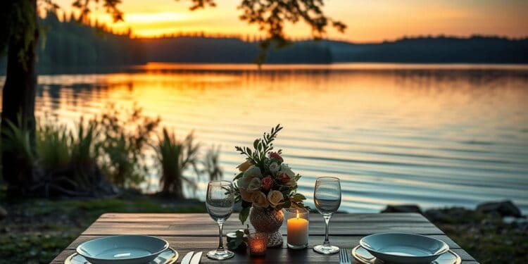 Romantisches Dinner am See
