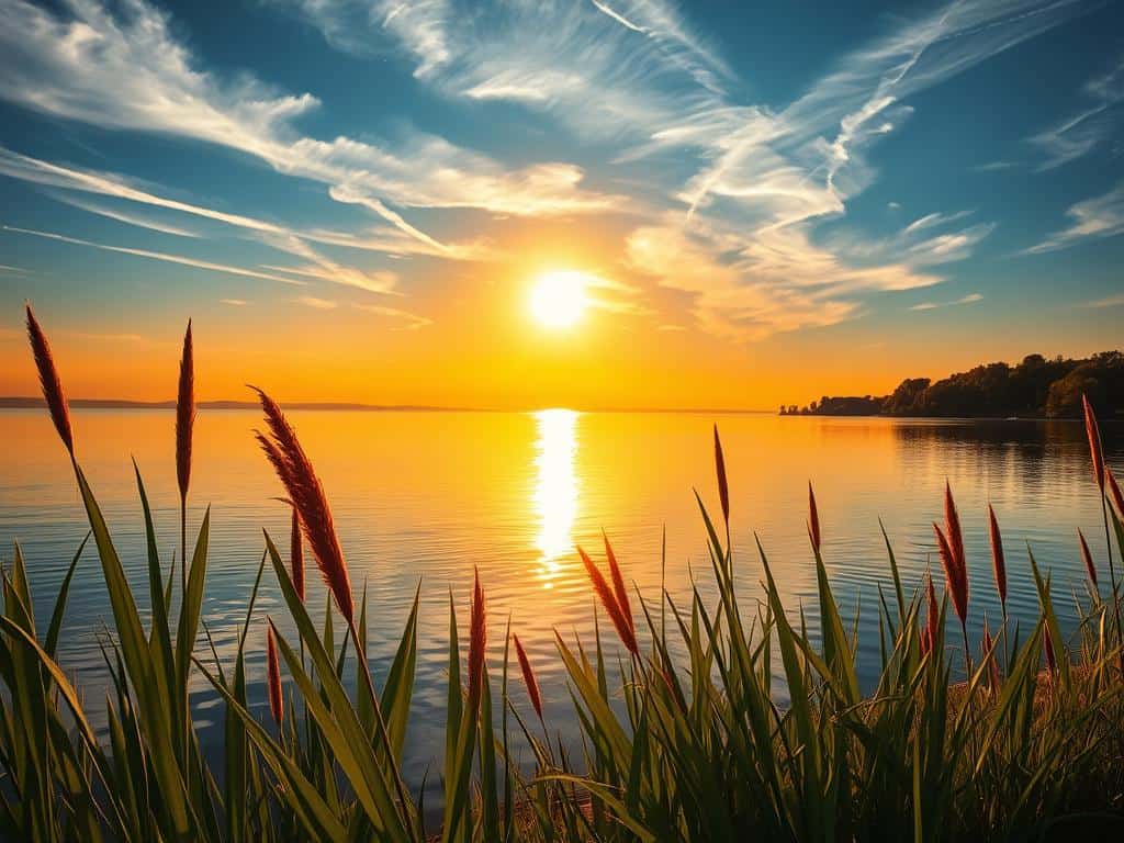 Sonnenuntergang bei klarem Hochdruck