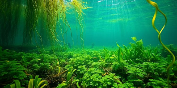Unterwasserpflanzen am Seegrund