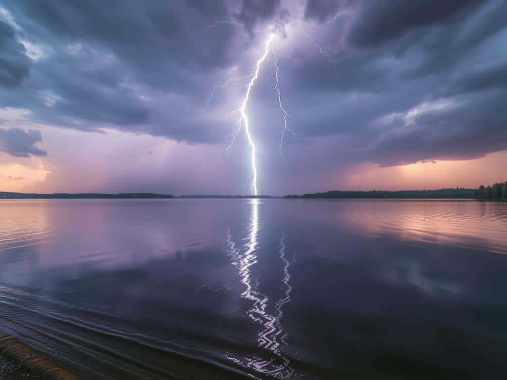 Blitze Spiegelung Wasseroberfläche