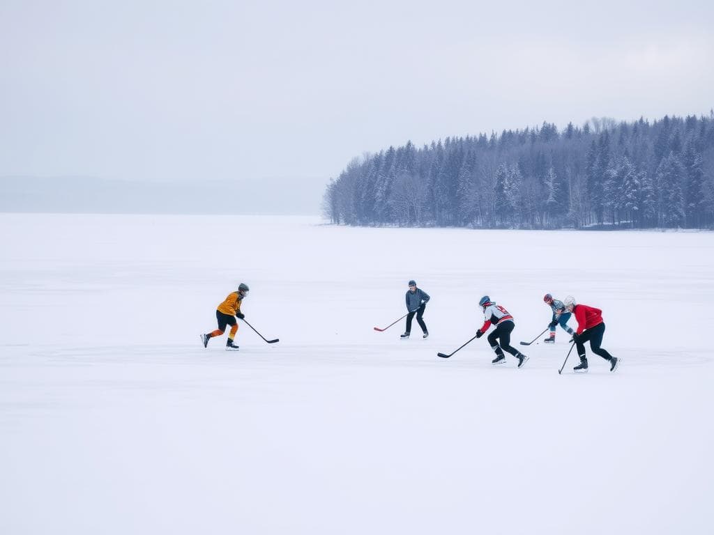 Du betrachtest gerade Eishockey auf dem zugefrorenen See: Regeln und Tipps