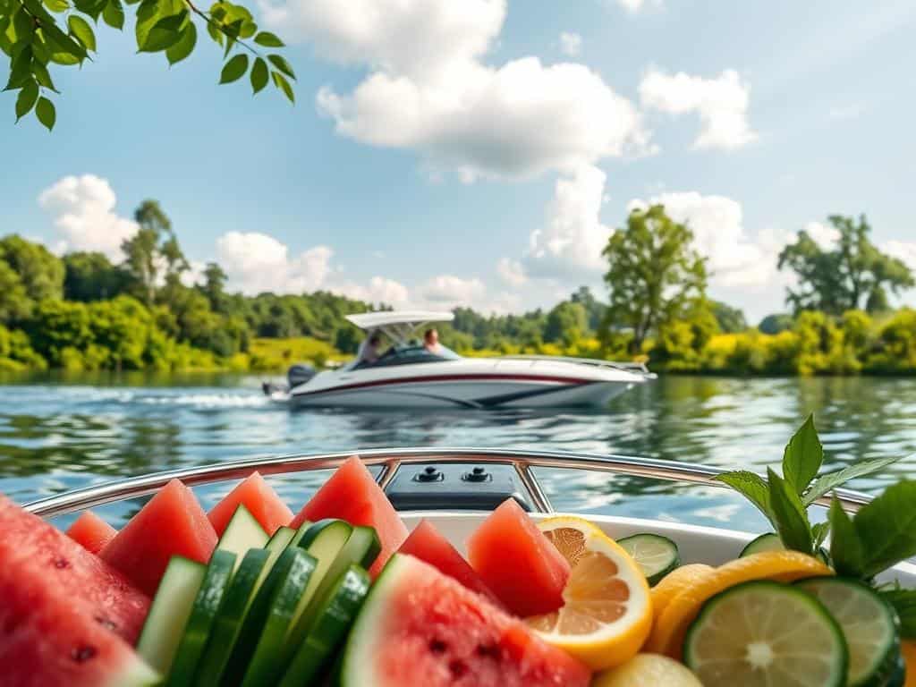 Frische Snacks Bootsfahrt