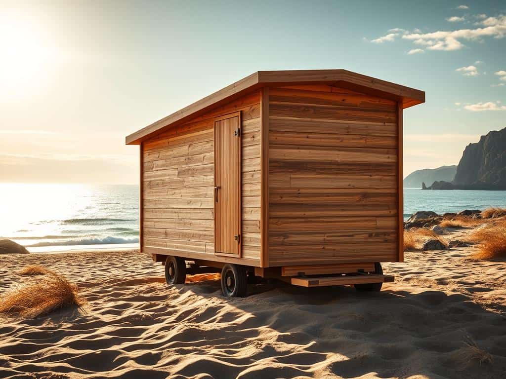 Saunawagen am Strand