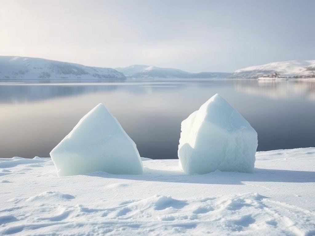 Schneeblöcke am See gestalten