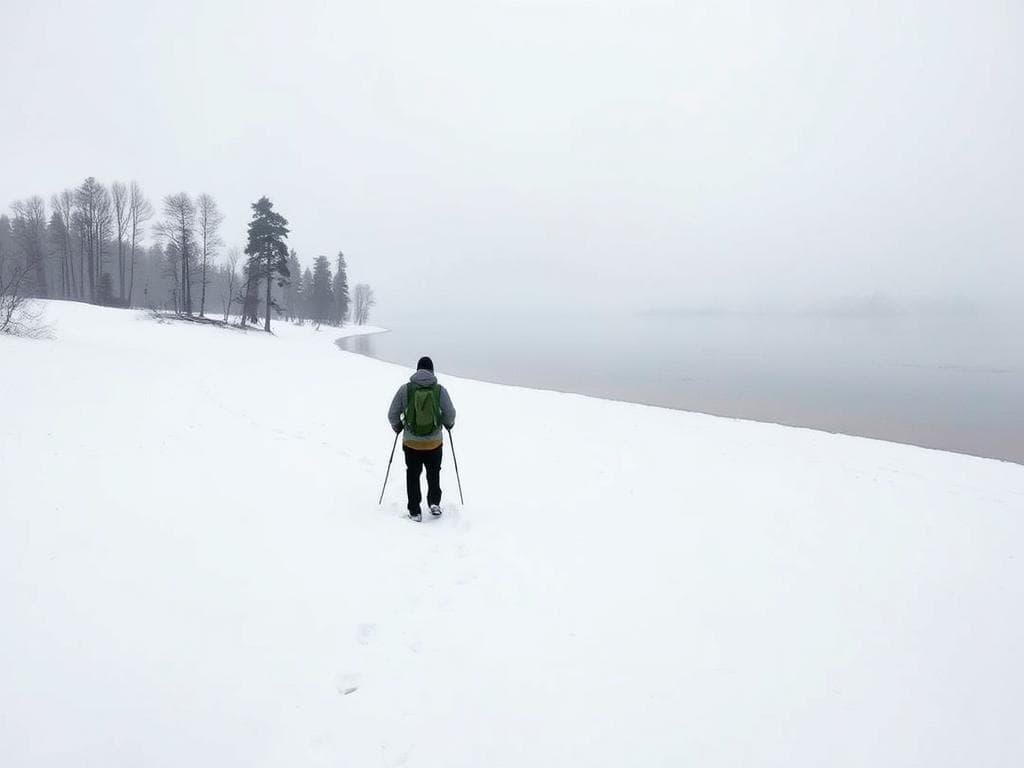 Schneeschuh-Tour am Seeufer