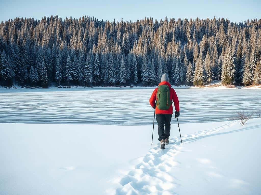 Sicheres Winterwandern am See