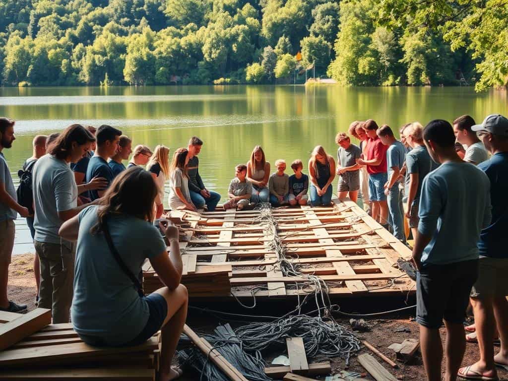 Teambuilding Floßbau Vorbereitung