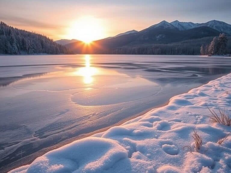 Mehr über den Artikel erfahren Winterliche Fotospots am See: Eislandschaften und Sonnenuntergänge
