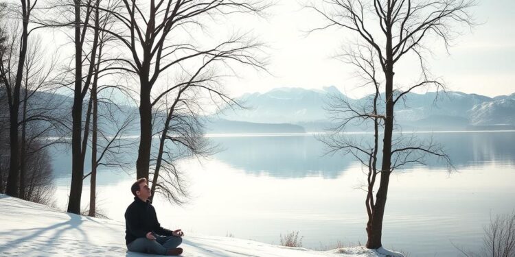 Winterliche Meditation und Achtsamkeit am See