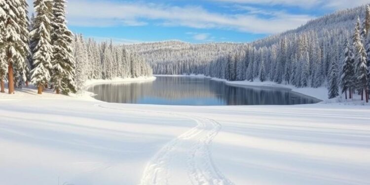 Winterwandern rund um den zugefrorenen Seen