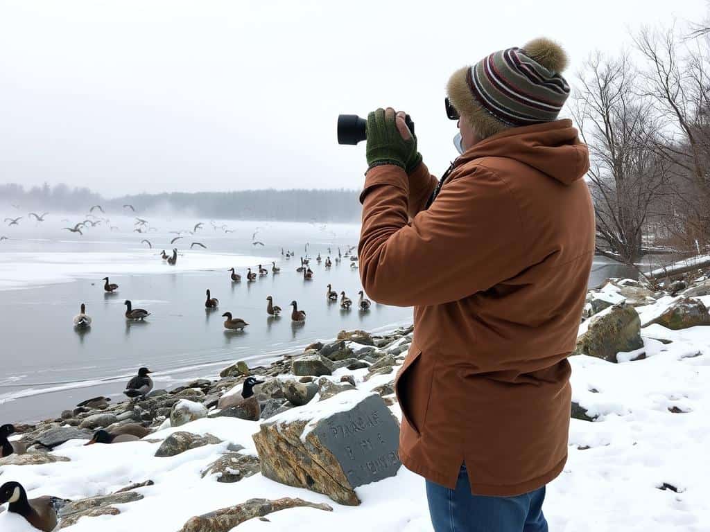 Winterwetter Vogelbeobachtung