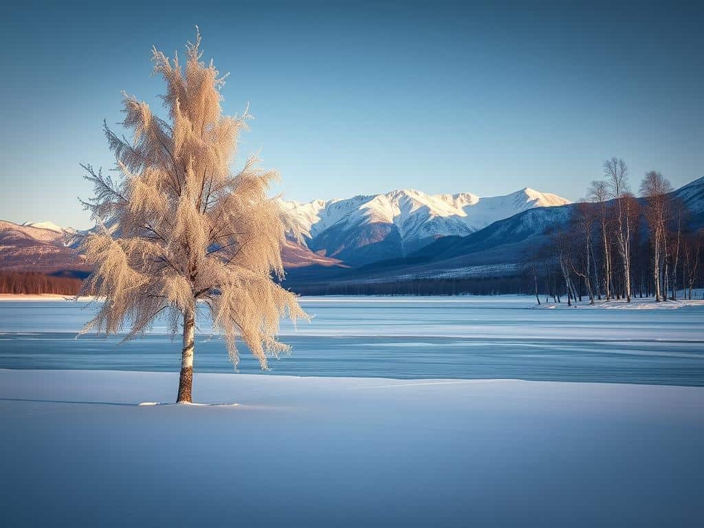 kreative Bildkomposition Winterlandschaft