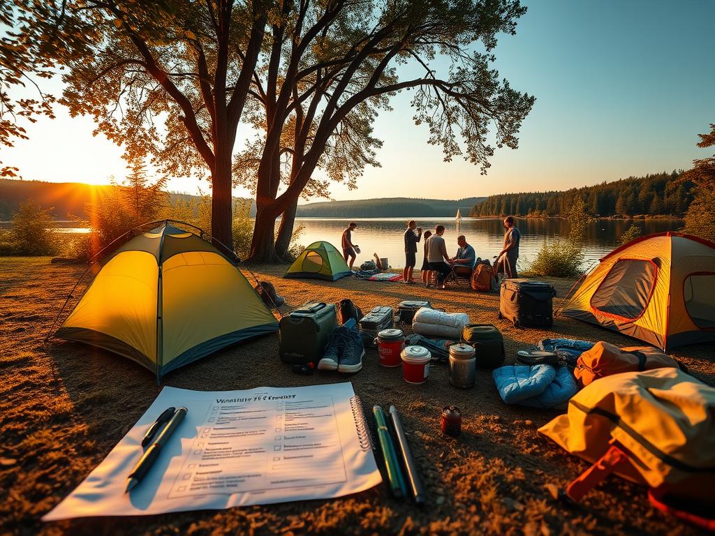 Camping am See Vorbereitung Checkliste