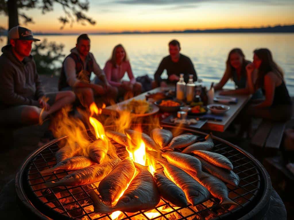 Grillen am Seeufer