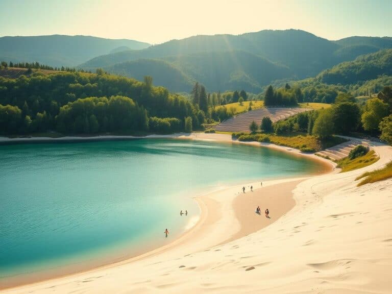 Mehr über den Artikel erfahren Helenesee – ehemaliger Tagebausee mit feinem weißen Sandstrand