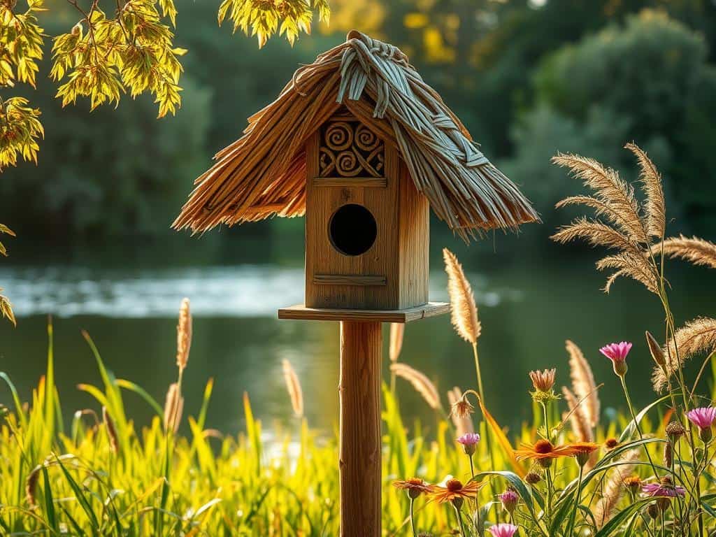 Vogelhaus Reetdach Design