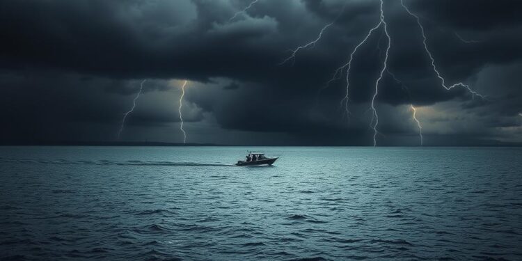 Was tun, wenn das Gewitter beim Bootfahren am See aufzieht?