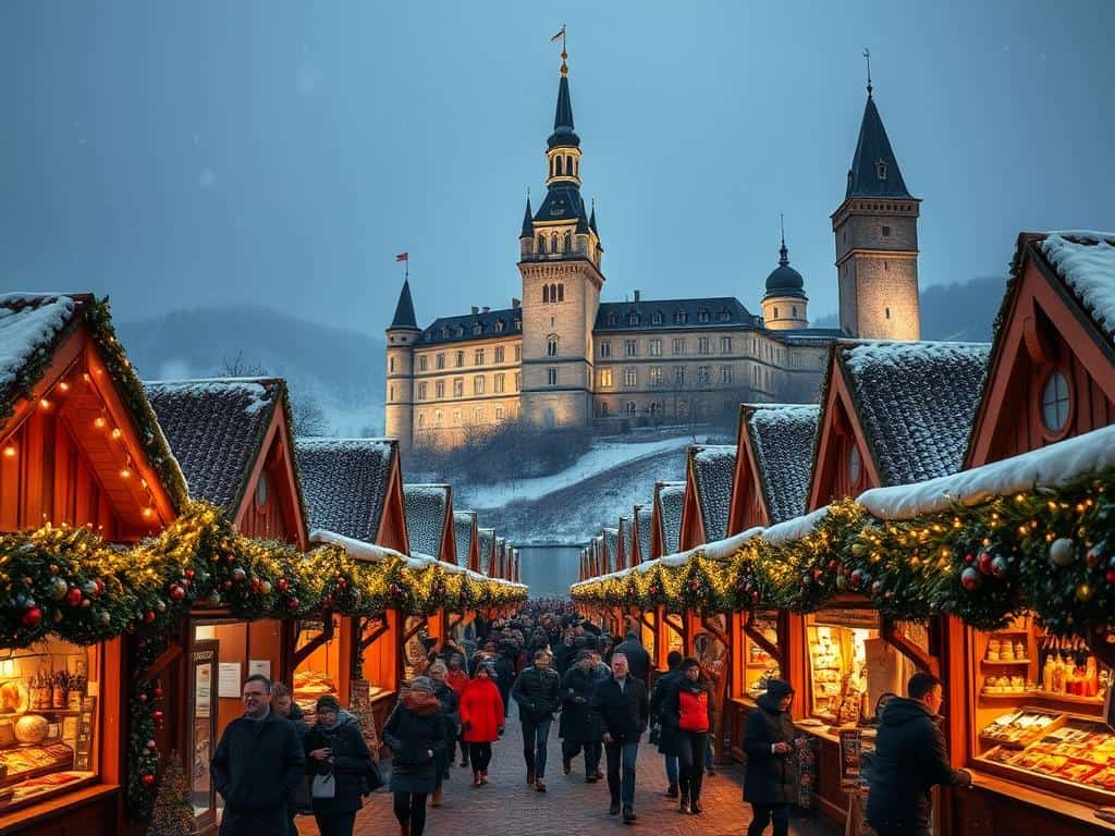 Weihnachtsmarkt Schloss historische Kulisse
