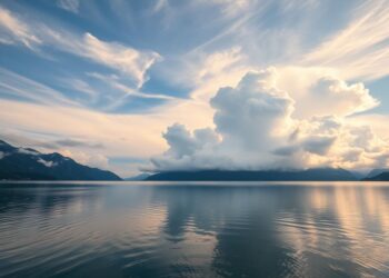 Wolkenformationen über dem See