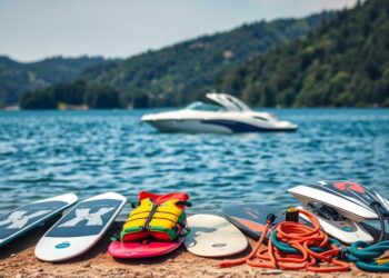 Ausrüstung zum Wakeboarden und Wasserski