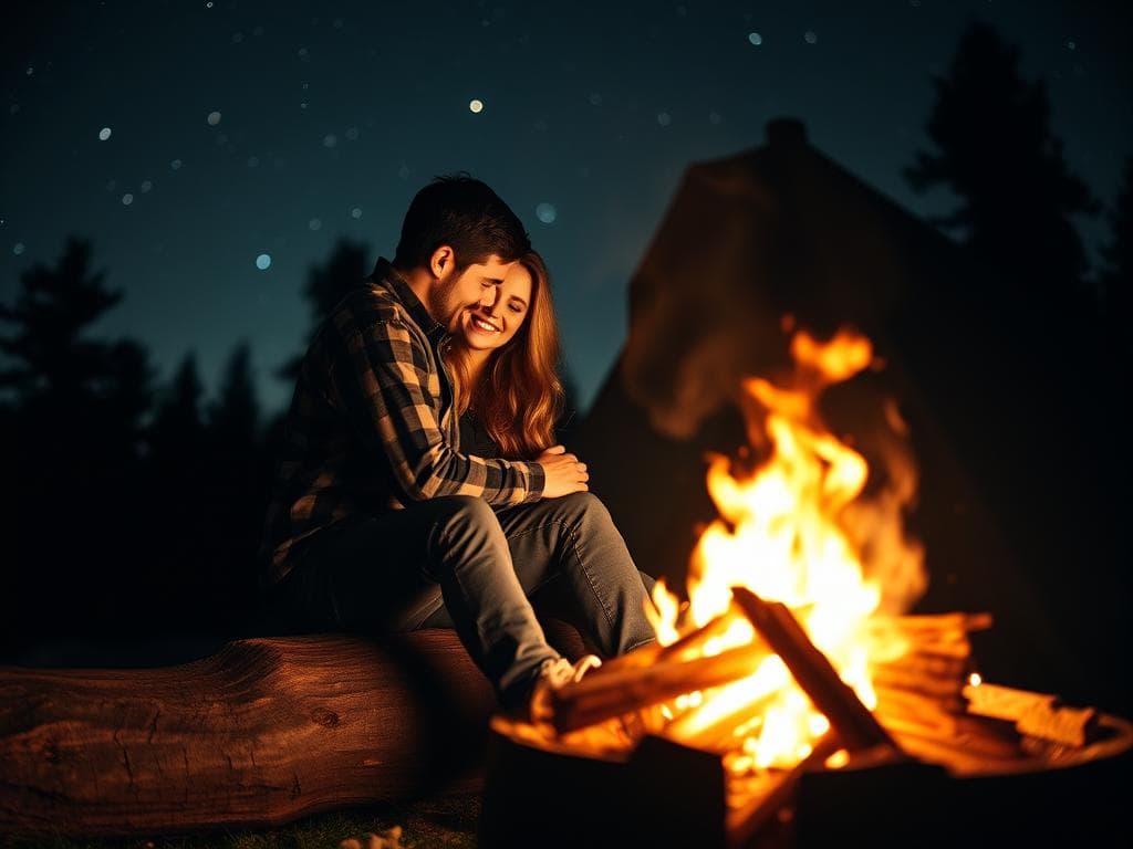 Du betrachtest gerade Fotomomente am Lagerfeuer – Tipps für stimmungsvolle Paarfotos im Dunkeln