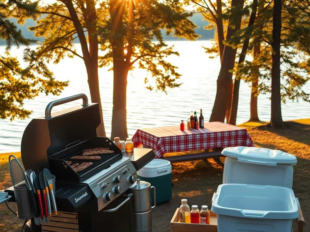 Grillausstattung am See