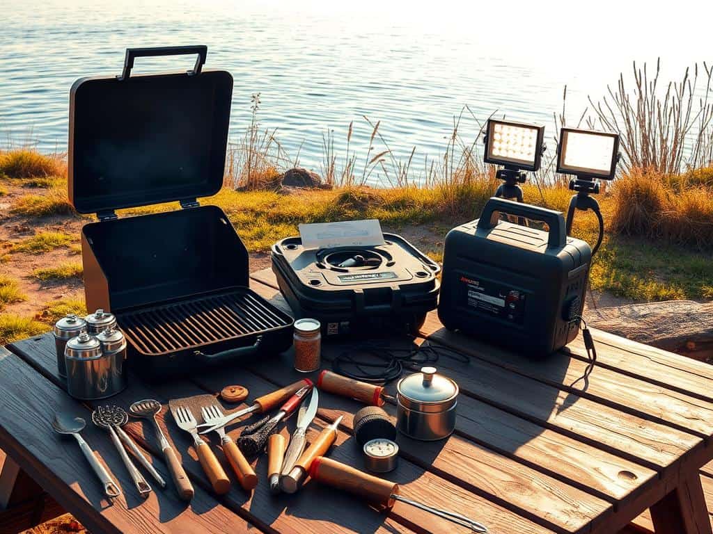 Grillzubehör für technische Ausrüstung am See