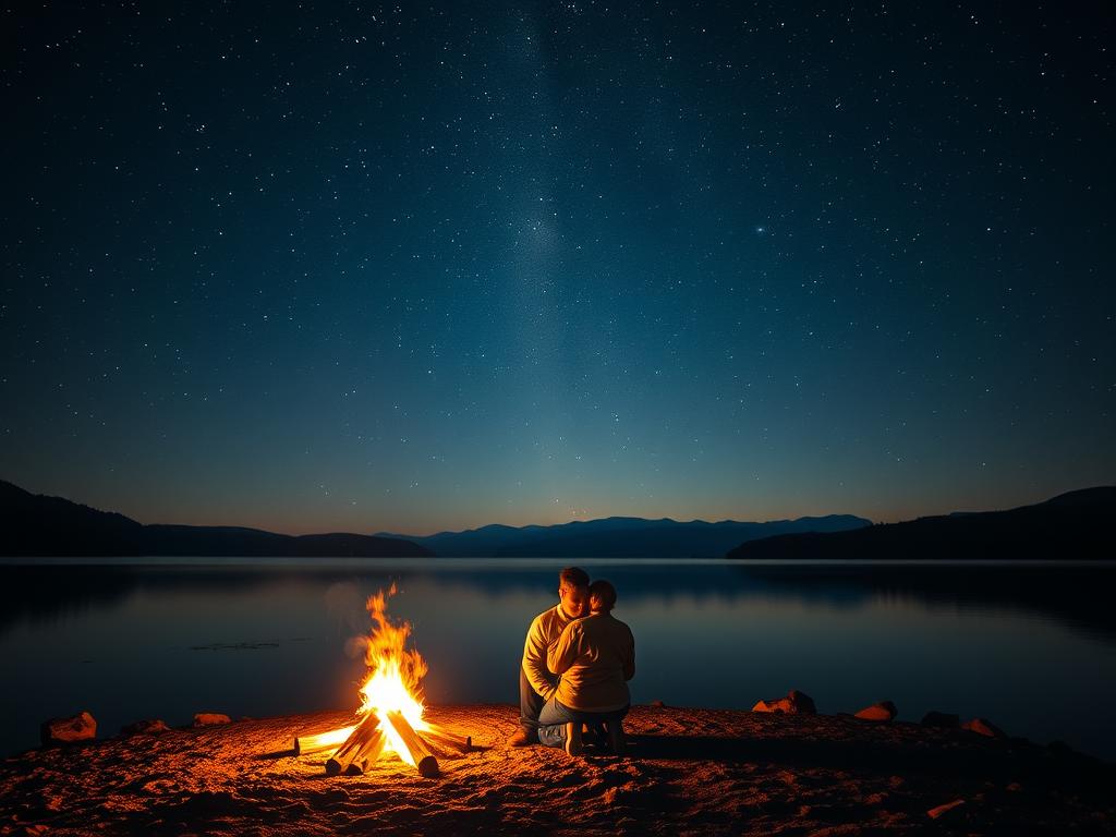 Du betrachtest gerade Sternenhimmel und Lagerfeuer – Ideen für eine magische Nacht am See zu zweit
