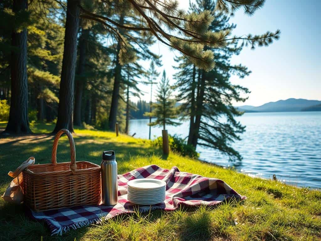 Picknickdecke am See