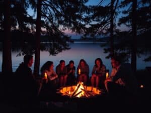 Mehr über den Artikel erfahren Romantische Abendrituale am See – Lagerfeuer, Kerzen und Geschichten erzählen
