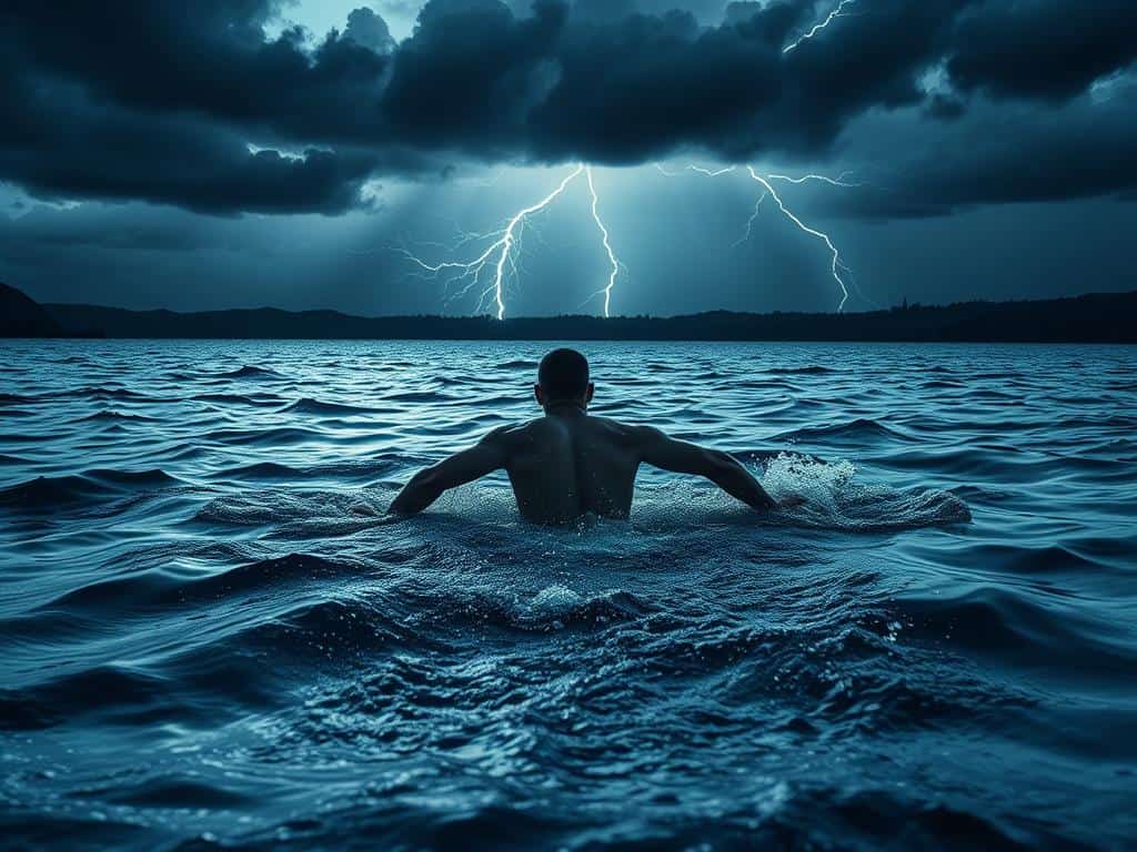 Schwimmen bei Gewitter Risiken