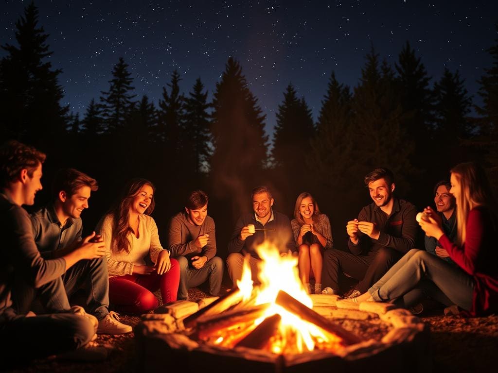 Spiele für Paare am Feuer