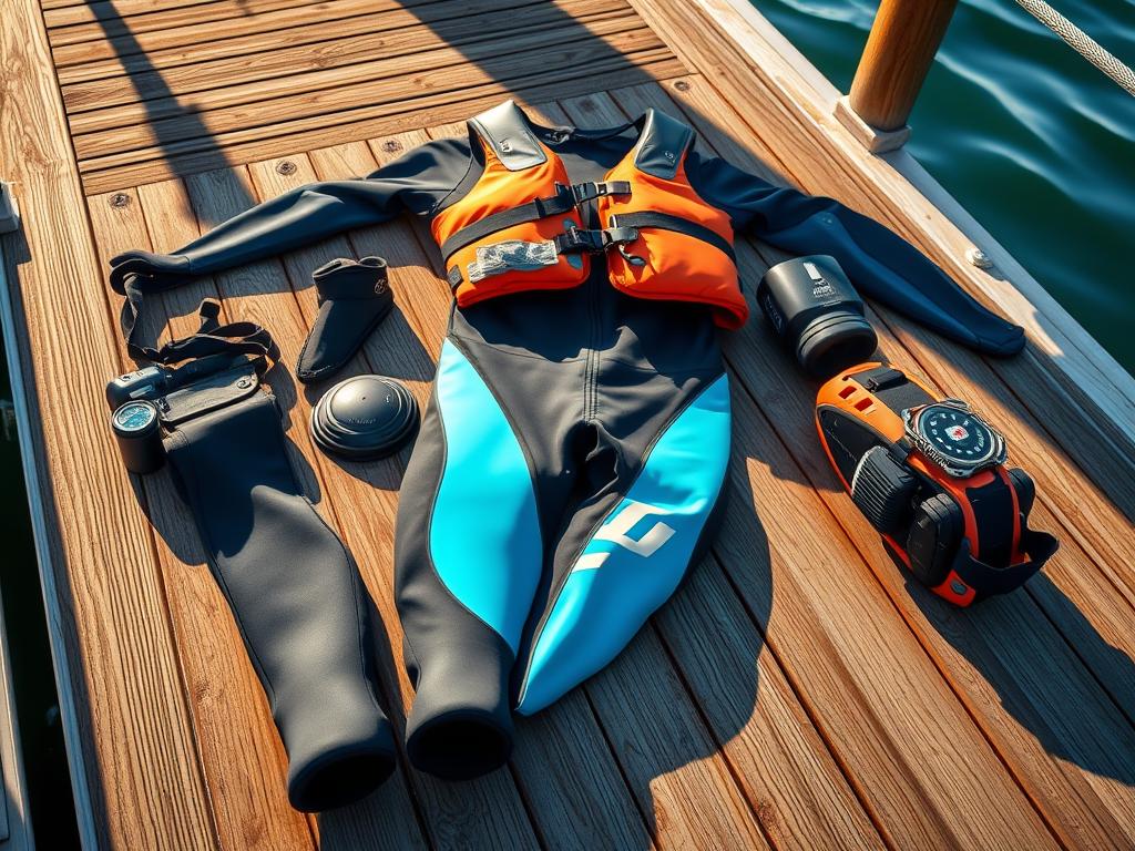 Wakeboard-Ausrüstung Neoprenanzug Schwimmweste