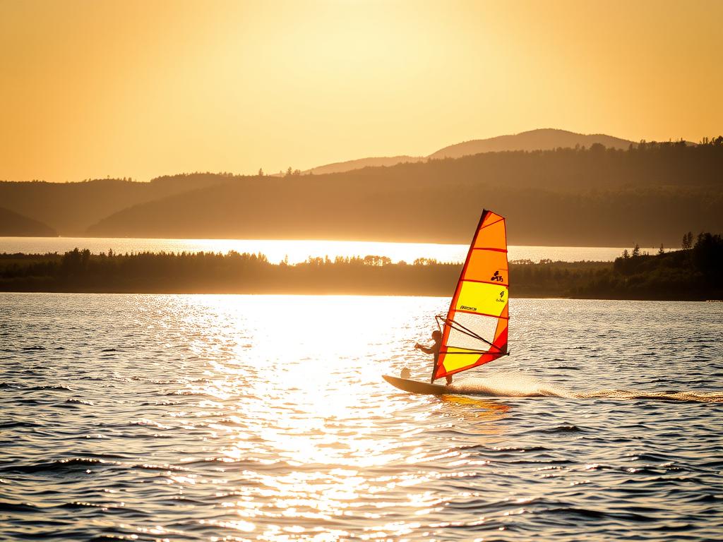 Windsurfen am See