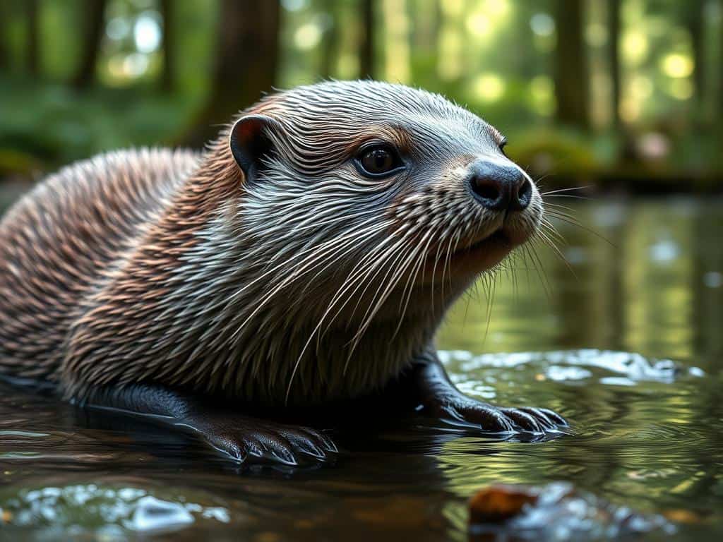 Fischotter Fellstruktur und Körperbau