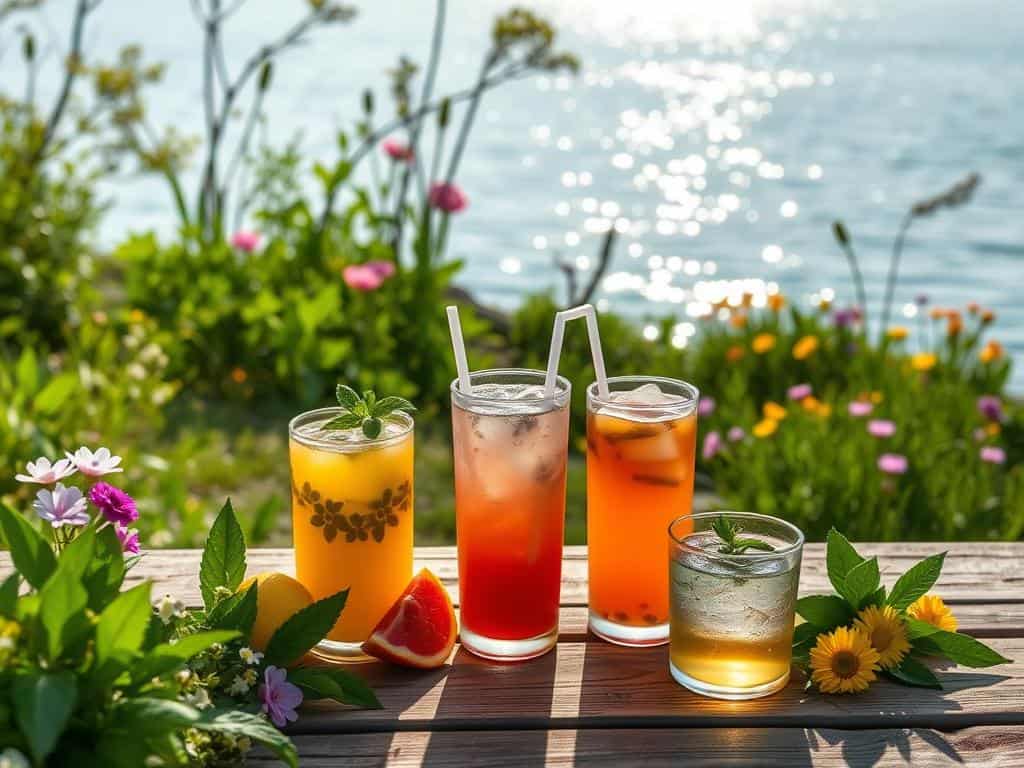 Frühlingsgetränke am See