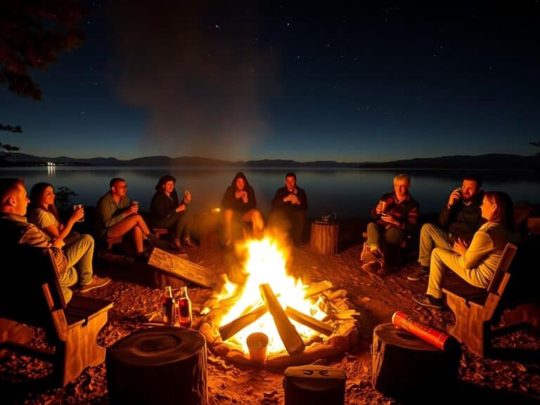 Mehr über den Artikel erfahren Gesellige Getränkerunden am Lagerfeuer am See: Ideen und Rezepte