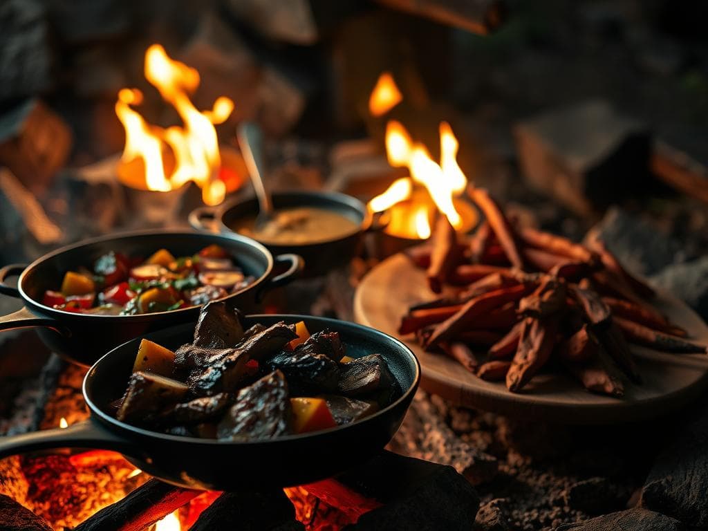 Vier-Gänge-Menü aus Feuer und Glut