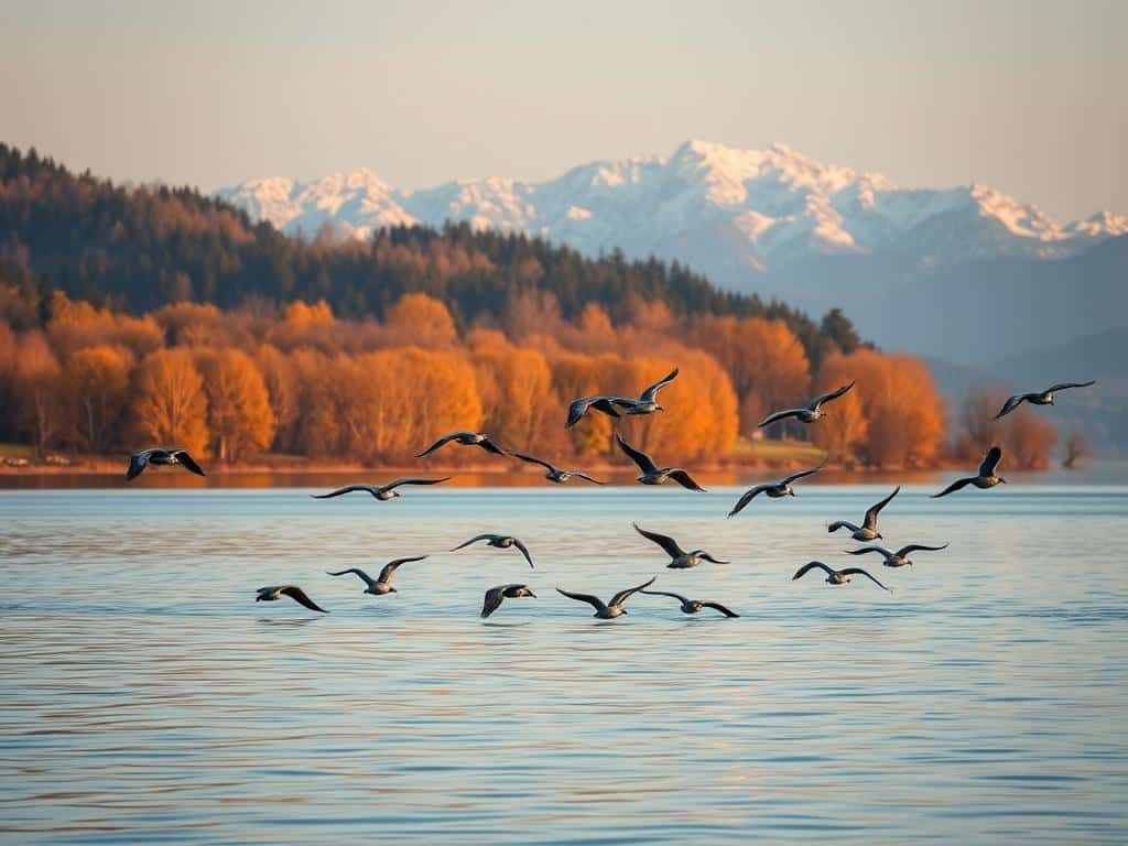 Vogelzug am Chiemsee