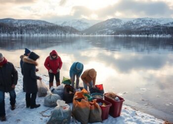 Winterliche Müllsammelaktionen am Seeufer