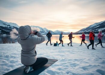Winterliche Outdoor-Fitness am See