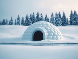 Mehr über den Artikel erfahren Bau eines Iglus oder Schneehöhle am See