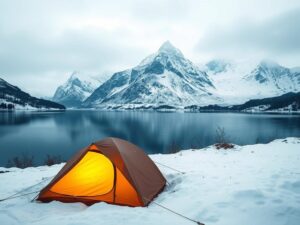 Mehr über den Artikel erfahren Biwakieren am See: Übernachten im Schnee