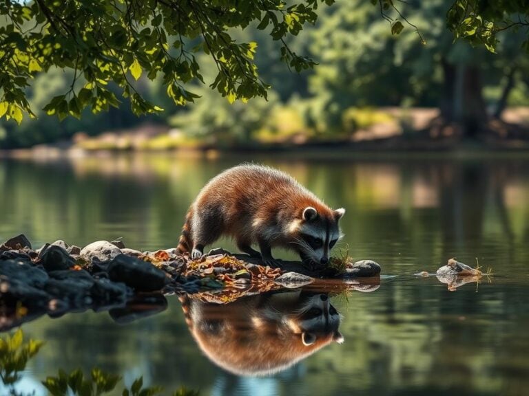 Mehr über den Artikel erfahren Die Ernährung des Waschbären: Was findet er am Seeufer?“