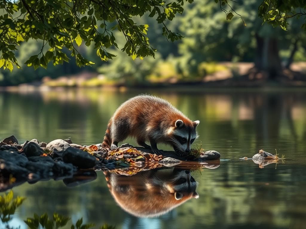Du betrachtest gerade Die Ernährung des Waschbären: Was findet er am Seeufer?“