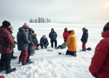 Erste-Hilfe-Kurs für Notfälle auf dem Eis