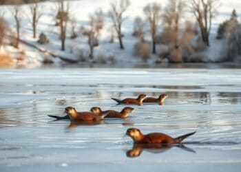 Fischotter im Winter: Wie sie die kalte Jahreszeit am See überstehen