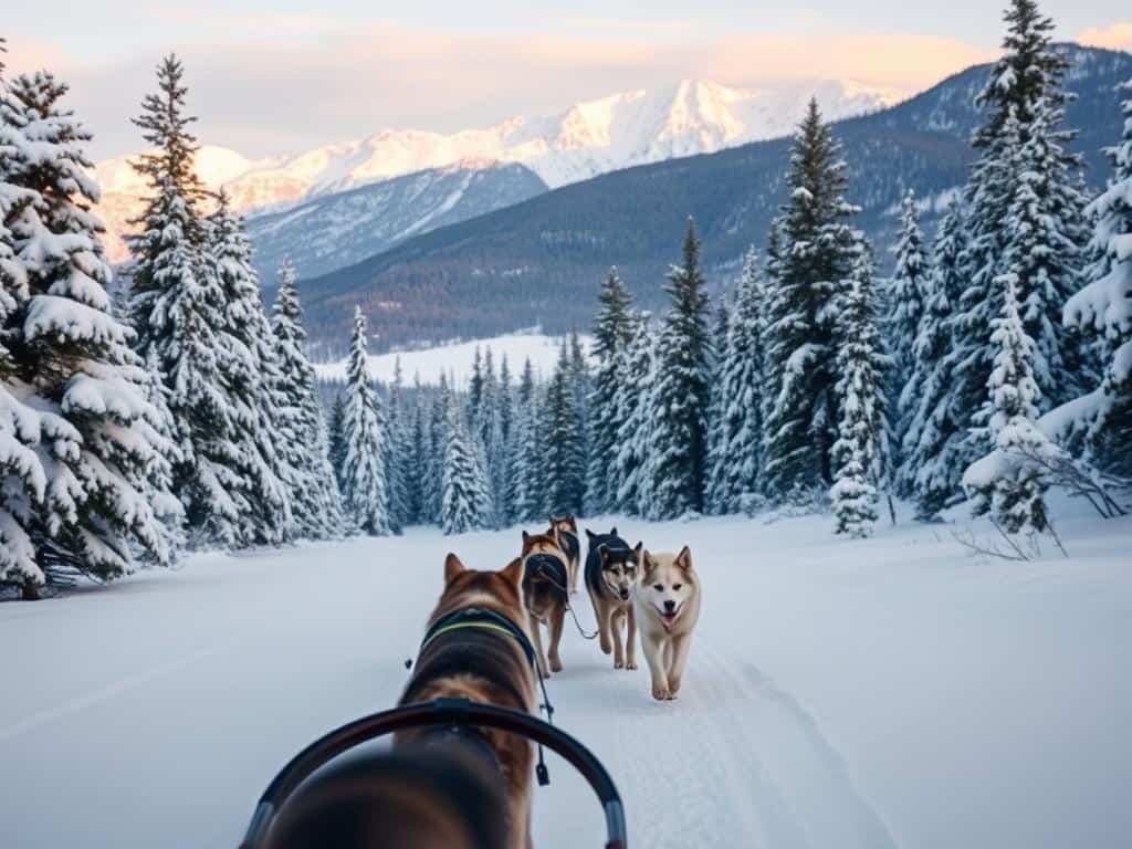 Hundeschlitten-Touren in winterlicher Landschaft