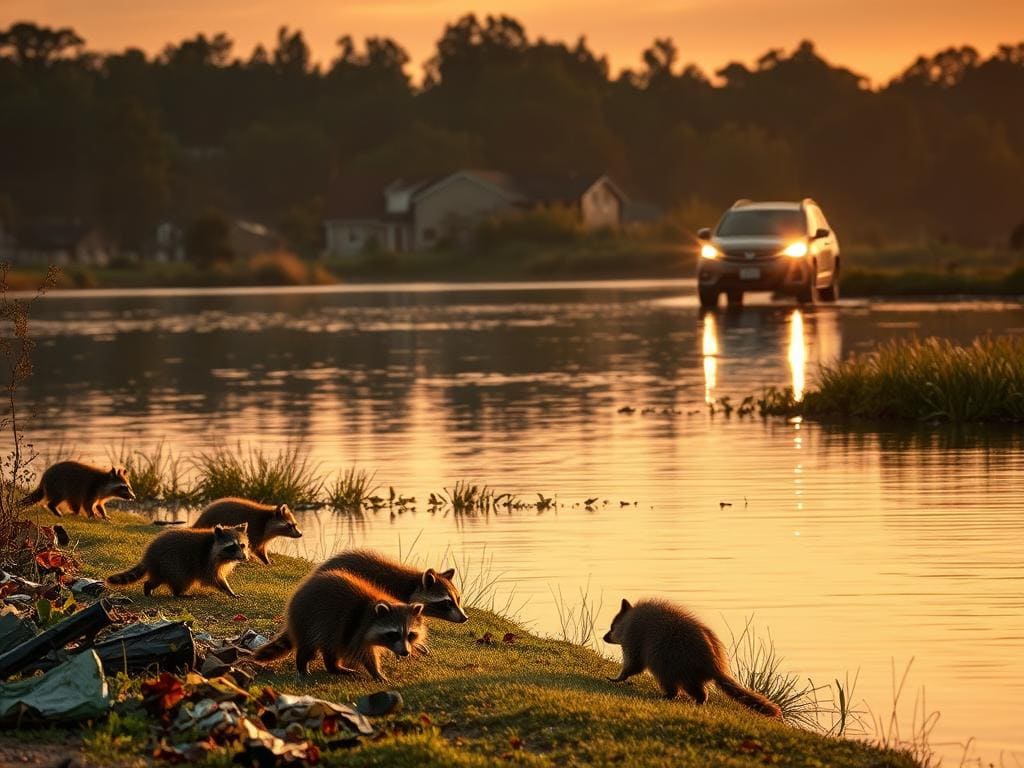 Menschliche Einflüsse auf Waschbären
