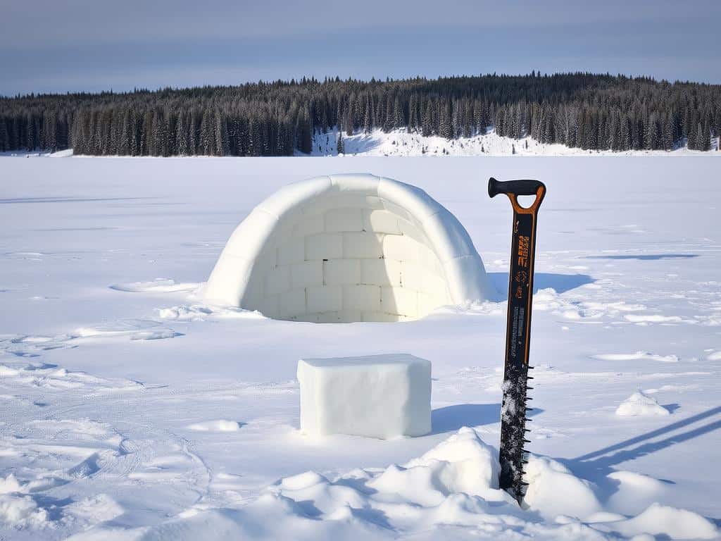 Schneesäge und Iglu Blöcke